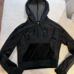 Doughnuts & Deadlifts Black Mesh Hoodie